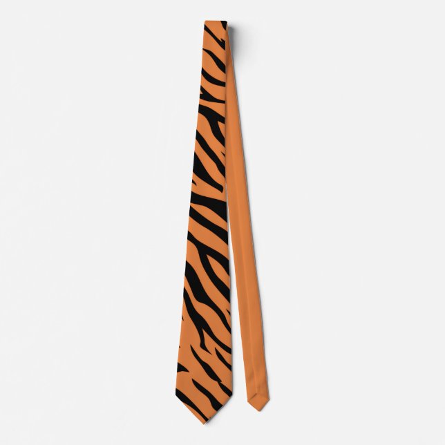 Orange & Black Tiger Rand Necktie - djärvt djur Slips (Framsida)