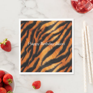 Orange Black Tiger Rand Pappersservett