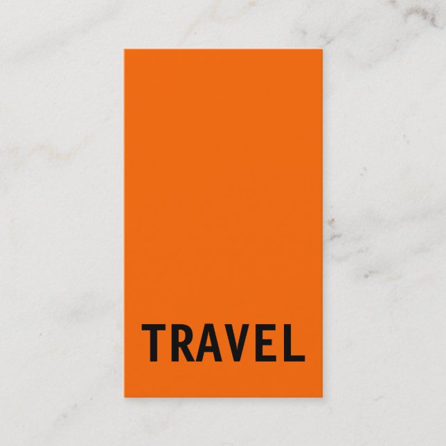Orange Black Travel Agent Affärskort Visitkort (Framsida)