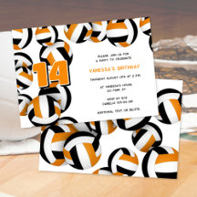 orange Black volleyball Girl-pojkar födelsedagsfes