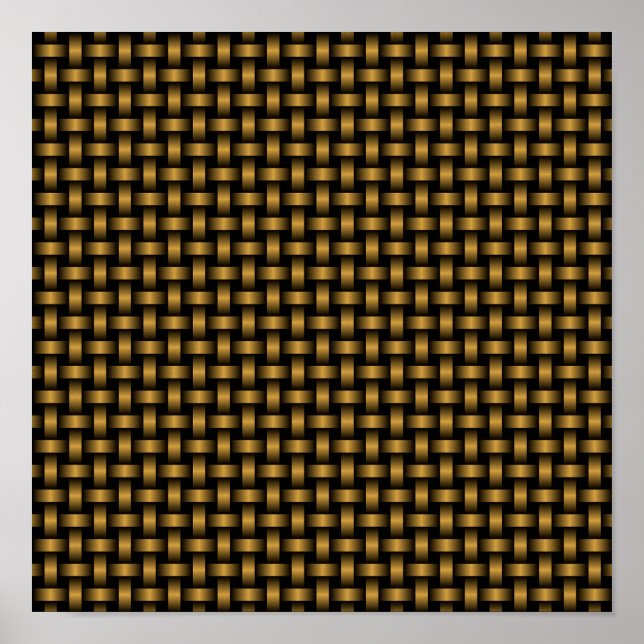 Orange Black Weave Mönster Poster (Framsidan)