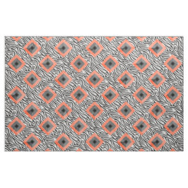 Orange Black White Diamond Mönster Tyg