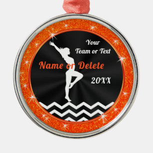 Orange Black White, Gymnastics jul Ornament