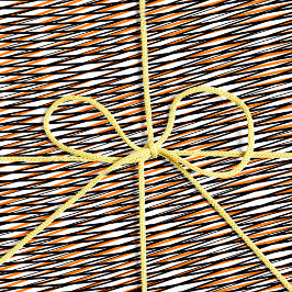 Orange Black White Moiré Rand - Trippy Abstrakt Presentpapper