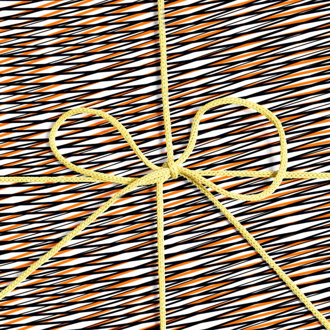 Orange Black White Moiré Rand - Trippy Abstrakt Presentpapper (Skapare uppladdad)