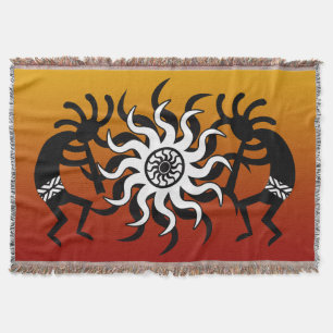 Orange Black White Southwest Design Kokopelli Mysfilt