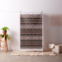 Orange Black White Tribal Humps African Fabric Tyg