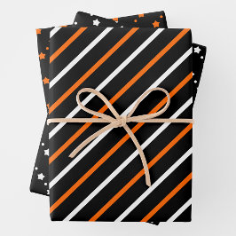 Orange, Black & White Wrapping Paper Sheets
