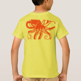Orange bläckfisk barn t-shirt – Söt havsdjurs tee