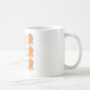 Orange, bläckfisk och blått Vinkara Mönster Kaffemugg