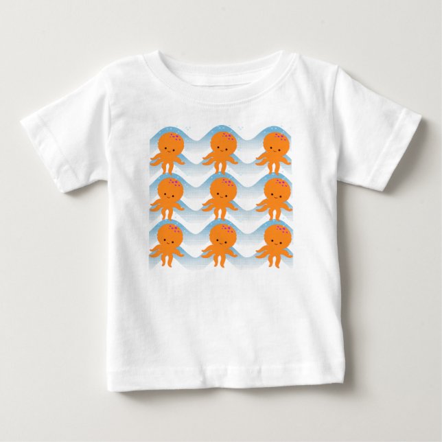 Orange, bläckfisk och blått Vinkara Mönster Tröja (Framsida)