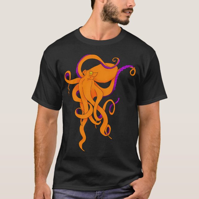 Orange Bläckfisk T Shirt (Framsida)