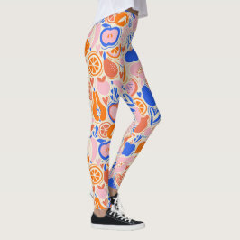 Orange Blåfrukt, grönsaker Leggings