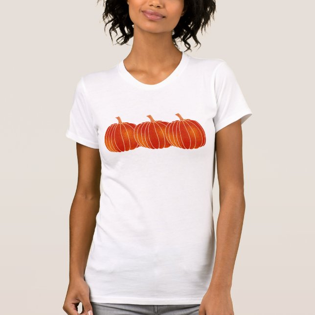Orange Blank Fall Halloween Höst Pumpa Anpassad T Shirt (Framsida)
