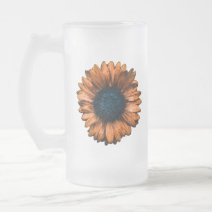 Orange Blanketets blomma Frostat Ölglas