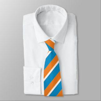 Orange Blått diagonalt - strimlad Slips