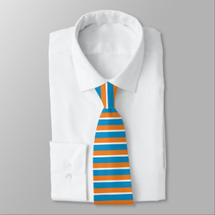 Orange Blått, vågrätt, kantat Slips