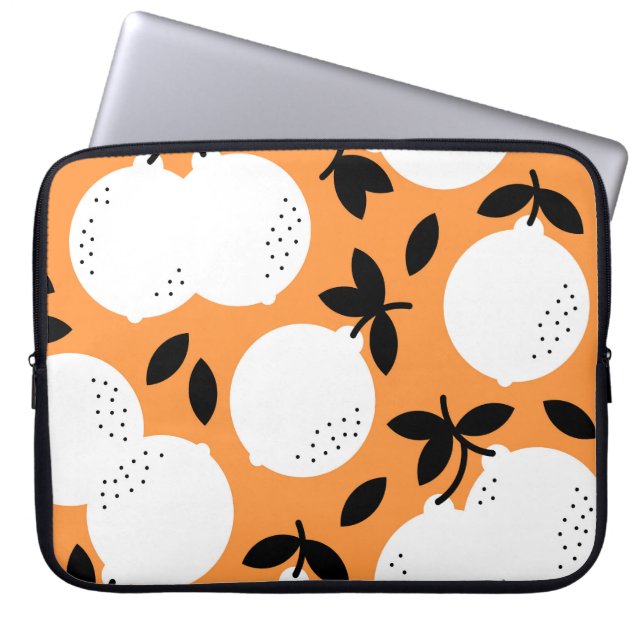 Orange Bliss: Exquisite Fruit Mönster Laptop Fodral (Framsidan)
