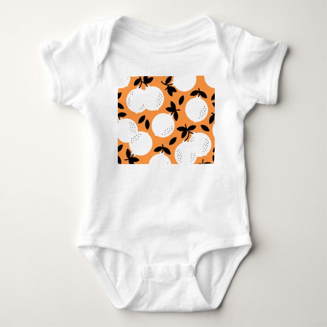 Orange Bliss: Exquisite Fruit Mönster T Shirt (Framsida)