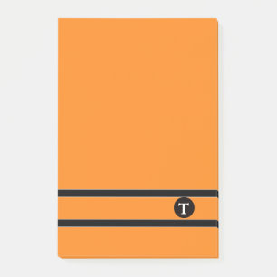 Orange & Blk Strip Monogram Post-it® Notes-II Post-it Block