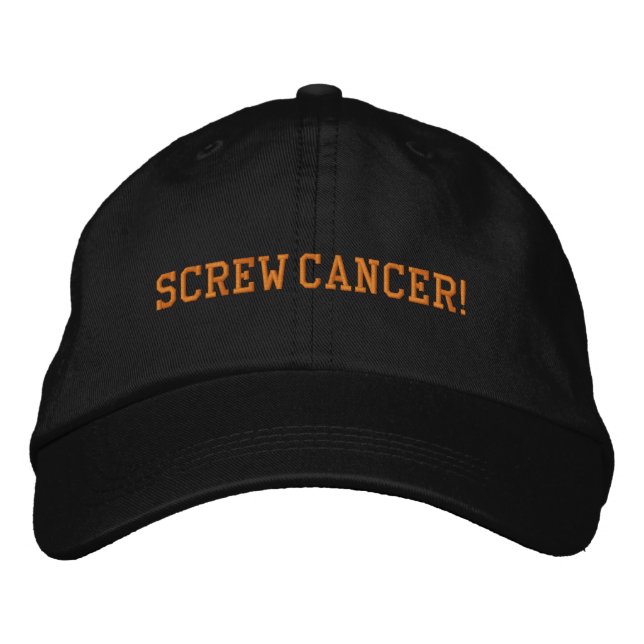 Orange Blockera Brev med leukemi Cancer Broderad Keps (Framsida)