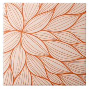 Orange blom- design kakelplatta
