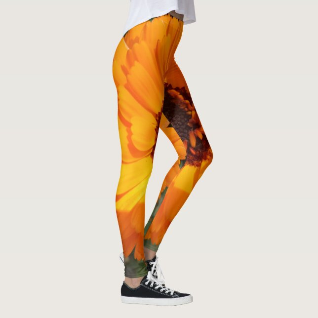 Orange Blombalkar Leggings (Höger)