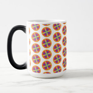 Orange blomformad illustration magisk mugg