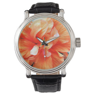 Orange blomma armbandsur