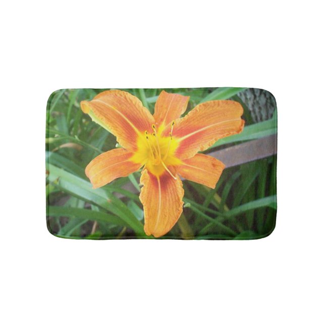 Orange blomma badrumsmatta (Framsidan)
