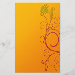 Orange blomma brevpapper