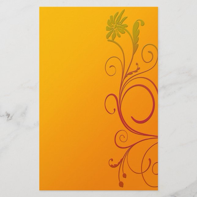 Orange blomma brevpapper (Framsida)