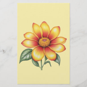 Orange blomma brevpapper