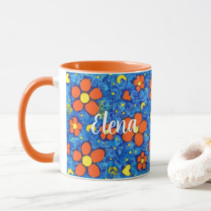 Orange blomma i Vatten Mugg