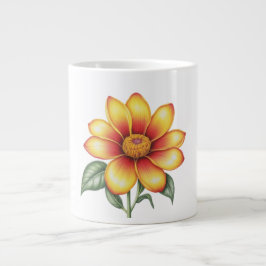 Orange blomma jumbo mugg
