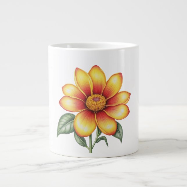 Orange blomma jumbo mugg (Framsidan)