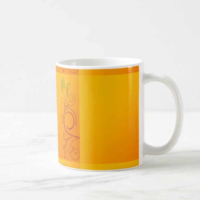 Orange blomma kaffemugg (Höger)