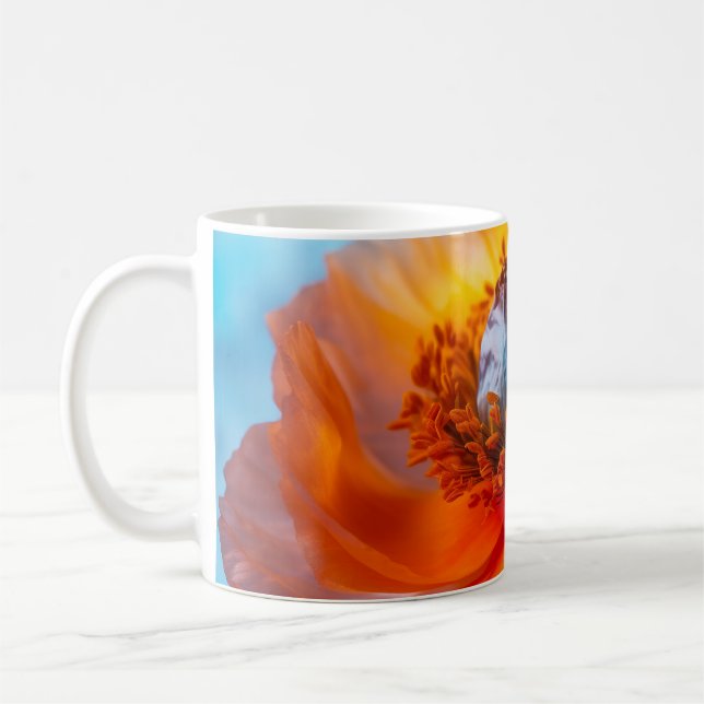 Orange blomma kaffemugg (Vänster)