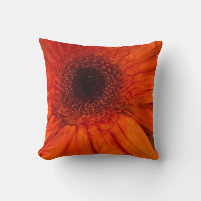 Orange Blomma Kudde (Framsida)