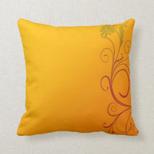 Orange blomma kudde