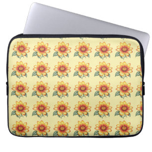 Orange blomma laptop fodral