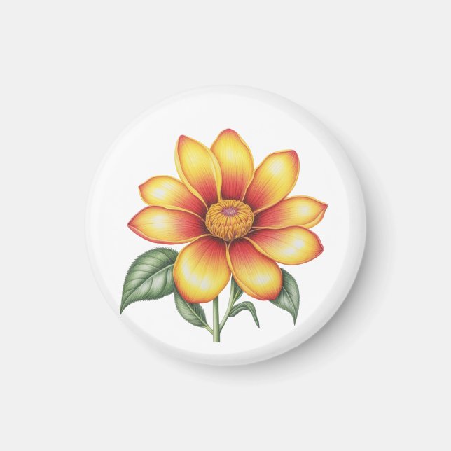 Orange blomma magnet (Framsidan)