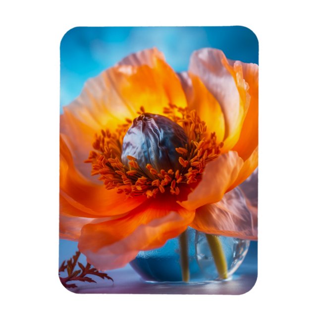 Orange blomma magnet (Vertikal)