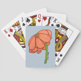 Orange blomma med blå bakgrund casinokort