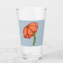 Orange blomma med blå bakgrund