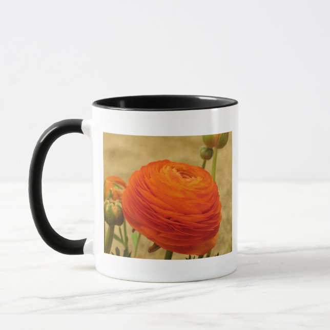 Orange blomma mugg (Vänster)