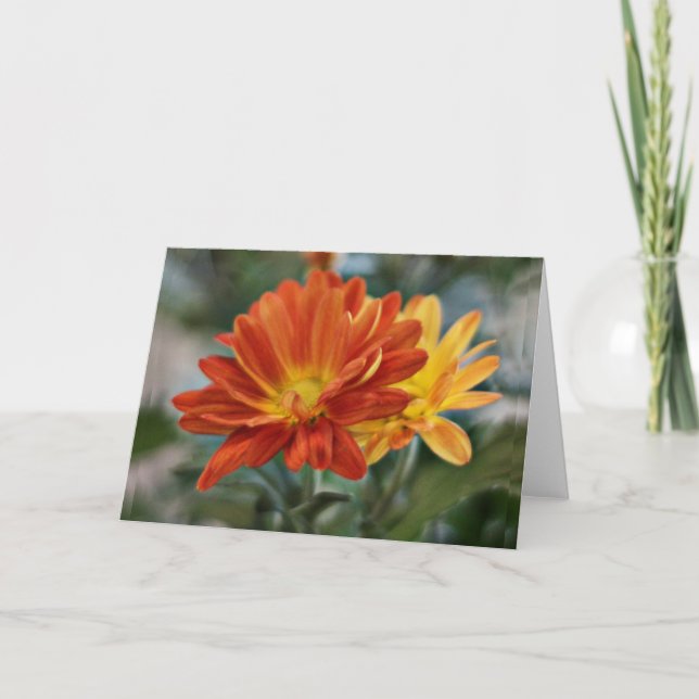 Orange blomma Notecard Kort (Framsida)