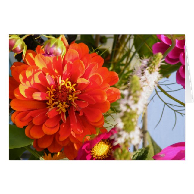 Orange blomma OBS kort (Framsidan Horizontal)