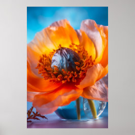 Orange blomma poster