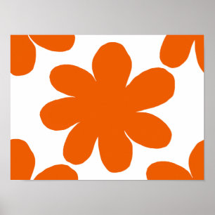Orange blomma poster